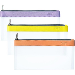 image:imageMr Pen Clear Pencil Pouch 850x425 3 Pack Durable TPU Material  Medium WaterResistant Pencil Bags with Smooth Zipper Multipurpose Clear Pouch for Stationery School OfficeSunset