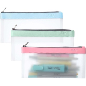 image:imageMr Pen Clear Pencil Pouch 850x425 3 Pack Durable TPU Material  Medium WaterResistant Pencil Bags with Smooth Zipper Multipurpose Clear Pouch for Stationery School OfficePastel