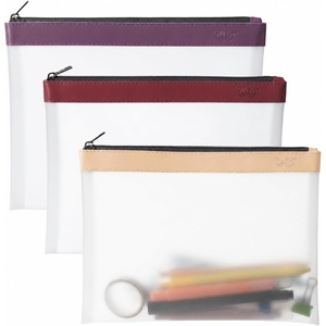 image:imageMr Pen Clear Pencil Pouch 9 x 688 3 Pack Durable TPU Material  Large WaterResistant Pencil Bags with Smooth Zipper Multipurpose Clear Pouch for Stationery School Office