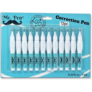 image:imageMr Pen Correction Pen Correction Fluid Pack of 12  Correction liquid White White Correction Fluid12 Count Pack of 1