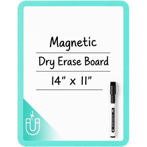 image:imageMr Pen Dry Erase Board 14 x 11 with a Black Dry Erase Marker  Green Frame Small Mini White Board for Students Fridge Wall Locker Includes Double Sided TapesAqua Blue