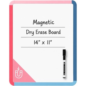 image:imageMr Pen Dry Erase Board 14 x 11 with a Black Dry Erase Marker  Green Frame Small Mini White Board for Students Fridge Wall Locker Includes Double Sided TapesPink Tide