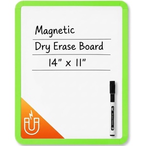 image:imageMr Pen Dry Erase Board 14 x 11 with a Black Dry Erase Marker  Green Frame Small Mini White Board for Students Fridge Wall Locker Includes Double Sided TapesLawn Green