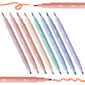 image:imageMr Pen Dual Tip Aesthetic Bible Highlighters No Bleed Through 8 pcs  Chisel amp Brush Tip Cute Highlighter for Journaling Supplies and School Accessories Bible Highlighters and Pens No Bleed