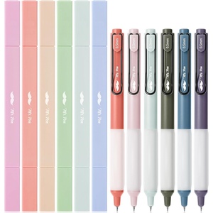 image:imageMr Pen Dual Tip Aesthetic Highlighters and Gel Pens 12 Pack  Assorted Colors Bible Highlighters No Bleed Black Ink Gel Pens Fast Dry and No Smear for Bible Journaling Planner