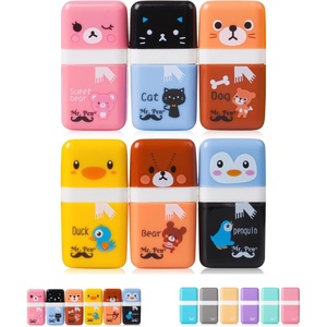 image:imageMr Pen Eraser with Cover and Roller 6 Pack Animal Theme  Cute Erasers for KidsA 6 Different Cute Designs