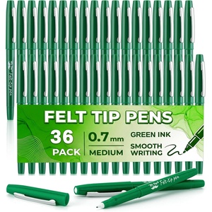 image:imageMr Pen Felt Tip Pens 36 Pack 07 mm Green Felt Tip Pens Bulk Fast Dry  No Smear Planner Markers for Underlining Writing Drawing Journaling SuppliesGreen