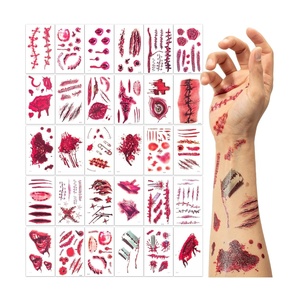 image:imageMr Pen Halloween Tattoo Stickers Wounds 30Pcs  Halloween Temporary Tattoos for Adults Halloween Tattoos for Adults Halloween Face Tattoos for Adults Kids