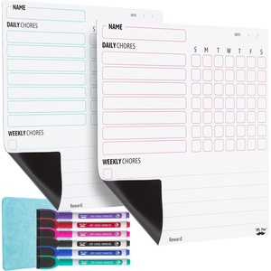 image:imageMr Pen Magnetic Dry Erase Chore Chart for Fridge 10x10 2 Pack  6x Fine Point Markers Refrigerator Magnetic Chore Chart Dry Erase for Multiple Kids Teens and AdultsWhite