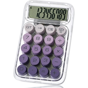 image:imageMr Pen Mechanical Switch Calculator 10 Digits Purple Calculator  Transparent Body Large LCD Display