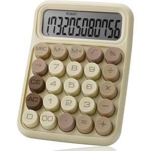 image:imageMr Pen Mechanical Switch Calculator 12 Digit Large LCD Display  Blue with Big Buttons Mechanical Switch Calculator for Home School OfficeKhaki Cream