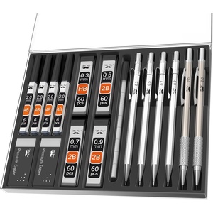 image:imageMr Pen Metal Mechanical Pencil Set with Lead Refills amp Erasers 6 Pack  5 Sizes 03 05 07 09 amp 2mm 8x Tubes Lead Refills amp 2x Erasers for School Supplies Note Taking Fathers Day Gift