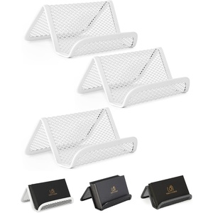image:imageMr Pen Metal Mesh Business Card Holders 3 Pack Black  Durable Stainless Steel Card Stand for Desk Office and Business Use Straight Flat and Smooth DesignWhite