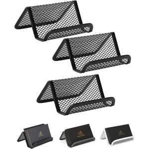 image:imageMr Pen Metal Mesh Business Card Holders 3 Pack Gray  Durable Stainless Steel Card Stand for Desk Office and Business Use Straight Flat and Smooth DesignBlack