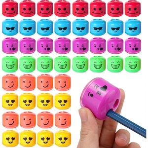 image:imageMr Pen Pencil Sharpeners Manual 12 Pack Dual Hole Smiley  Bulk Handheld Pencil Sharpener Compatible with Standard and Jumbo Pencils Snapon Lid Stainless Steel Blade48 Pack