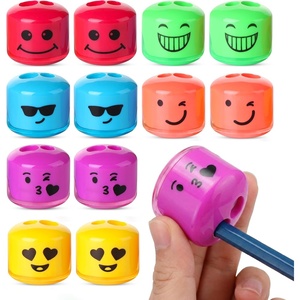 image:imageMr Pen Pencil Sharpeners Manual 12 Pack Dual Hole Smiley  Bulk Handheld Pencil Sharpener Compatible with Standard and Jumbo Pencils Snapon Lid Stainless Steel Blade12 Pack