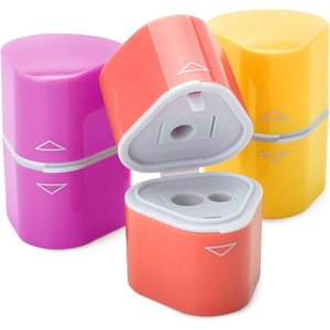 image:imageMr Pen Pencil Sharpeners Manual 6 Pack 3 Holes Colorful  Handheld Pencil Sharpener Large Waste Box Compatible with Standard and Jumbo Pencils Stainless Steel Blade for KidsYellow  Purple  Pink