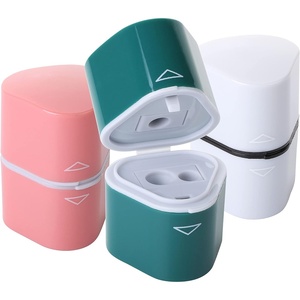 image:imageMr Pen Pencil Sharpeners Manual 6 Pack 3 Holes Colorful  Handheld Pencil Sharpener Large Waste Box Compatible with Standard and Jumbo Pencils Stainless Steel Blade for KidsWhite  Green  Pink