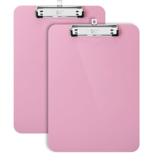 image:imageMr Pen Plastic Clipboard 125 x 9 2 Pack Clipboard Plastic  LowProfile Metal Clip with Retractable Hanging HoleCareys Pink
