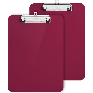 image:imageMr Pen Plastic Clipboard 125 x 9 2 Pack Clipboard Plastic  LowProfile Metal Clip with Retractable Hanging HoleDark Red