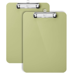 image:imageMr Pen Plastic Clipboard 125 x 9 2 Pack Clipboard Plastic  LowProfile Metal Clip with Retractable Hanging HoleFaded Olive Green
