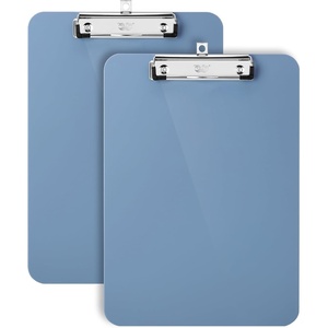 image:imageMr Pen Plastic Clipboard 125 x 9 2 Pack Clipboard Plastic  LowProfile Metal Clip with Retractable Hanging HoleGrayblue