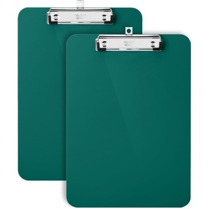 image:imageMr Pen Plastic Clipboard 125 x 9 2 Pack Clipboard Plastic  LowProfile Metal Clip with Retractable Hanging HoleGreen