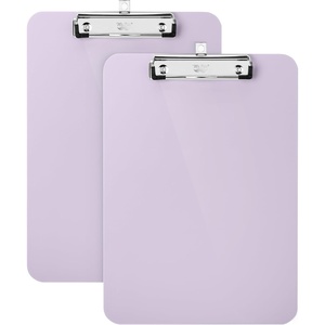image:imageMr Pen Plastic Clipboard 125 x 9 2 Pack Clipboard Plastic  LowProfile Metal Clip with Retractable Hanging HoleMuted Purple
