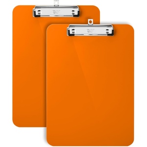 image:imageMr Pen Plastic Clipboard 125 x 9 2 Pack Clipboard Plastic  LowProfile Metal Clip with Retractable Hanging HoleOrange