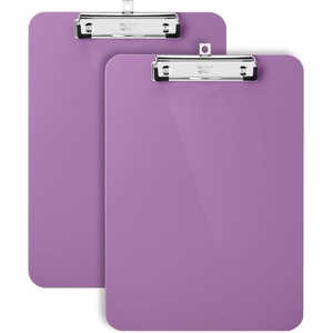 image:imageMr Pen Plastic Clipboard 125 x 9 2 Pack Clipboard Plastic  LowProfile Metal Clip with Retractable Hanging HolePastel Purple