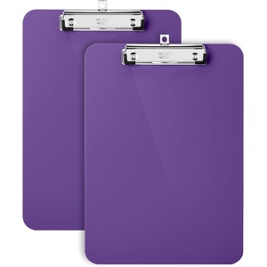 image:imageMr Pen Plastic Clipboard 125 x 9 2 Pack Clipboard Plastic  LowProfile Metal Clip with Retractable Hanging HolePurple