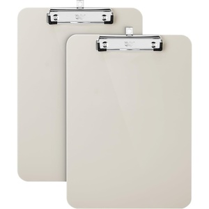 image:imageMr Pen Plastic Clipboard 125 x 9 2 Pack Clipboard Plastic  LowProfile Metal Clip with Retractable Hanging HoleSilk Cream