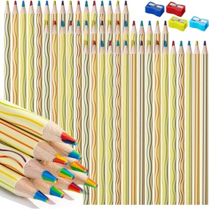 image:imageMr Pen Rainbow Pencils Bulk 48 Pack  7in1 MultiColor Rainbow Colored Pencils with 4 Sharpeners Vibrant Drawing and Coloring Pencils for Kids Party Favors