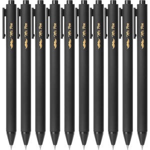 image:imageMr Pen Retractable Gel Pens 10 Pack Black Ink Black Barrels  Fine Point 05mm Fast Dry Smooth Writing Cute Pens for Drawing Writing Planner and School Supplies