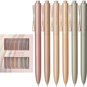 image:imageMr Pen Retractable Gel Pens 6 Pack Black Ink Metallic Earth Barrels  Fine Point 07mm Fast Dry Smooth Writing Cute Pens for Drawing Writing Planner and School Supplies