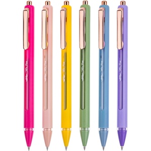 image:imageMr Pen Retractable Gel Pens 6 Pack Black Ink Vibrant Barrels  Fine Point 05 mm Fast Dry Smooth Writing Cute Gel Ink Pens for Drawing Writing Planner and School Supplies
