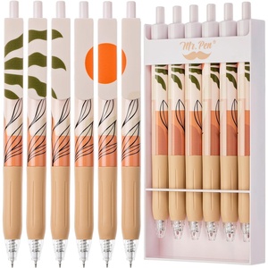 image:imageMr Pen Retractable Gel Pens with Matching Box 6 Pack Black Ink  Boho Theme Fine Point 05 mm Fast Dry Smooth Writing Gel Ink Pens for Drawing Writing Planner and School Supplies