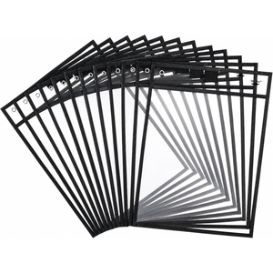 image:imageMr Pen Reusable Dry Erase Pocket Sleeves 10 x 14 12 Pack Black  Clear Plastic Paper Sleeves Ticket Holders Clear Plastic Sheet Protectors Teacher School Classroom Supplies