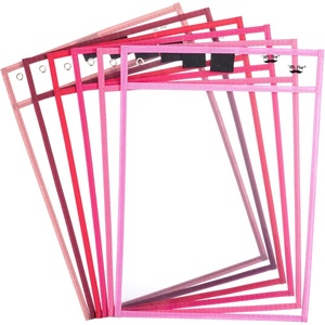 image:imageMr Pen Reusable Dry Erase Pocket Sleeves 10 x 14 6 Pack Colorful  Clear Plastic Paper Sleeves Ticket Holders Clear Plastic Sheet Protectors Teacher School Classroom SuppliesPink Shades