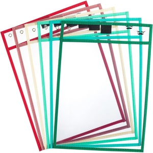 image:imageMr Pen Reusable Dry Erase Pocket Sleeves 10 x 14 6 Pack Colorful  Clear Plastic Paper Sleeves Ticket Holders Clear Plastic Sheet Protectors Teacher School Classroom SuppliesCoral