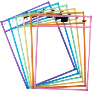 image:imageMr Pen Reusable Dry Erase Pocket Sleeves 10 x 14 6 Pack Colorful  Clear Plastic Paper Sleeves Ticket Holders Clear Plastic Sheet Protectors Teacher School Classroom SuppliesPastel Colors