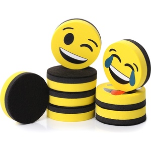 image:imageMr Pen Round Magnetic Dry Erase Erasers 8 Pack Smiley Design  Cute Small Magnetic Whiteboard Dry Erase Erasers for Kids Teachers Students and Classroom Supplies