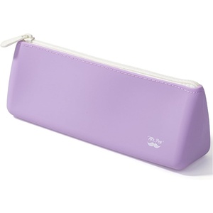 image:imageMr Pen Silicone Pencil Case Pouch Dusty Pink  Aesthetic Triangular Design Multipurpose Aesthetic Pencil Case Small Silicone Makeup BagPastel Lavender