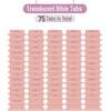 image:imageMr Pen Bible Tabs 75 Tabs  Translucent Pink Laminated Bible Tabs for Women and Men Bible Tabs for Study Bible Index Tabs Bible Labels TabsTranslucent Pink