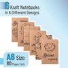 image:imageMr Pen Kraft Notebooks A6 Sized 42 x 59 6 pcs Mini Notebooks  Small Journal Notebook Lined Pocket Notebook Motivational Notebooks Cute Mini Notebook Kraft Paper Notebook
