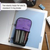 image:imageMr Pen Standing Pencil Case Pouch Sit amp Lay MeshView Design  Black amp Blue Interior Pocket amp 2 Elastic Binder Loops Cute Pencil Case for Girls and BoysBlack  Purple