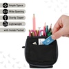 image:imageMr Pen Standing Pencil Case Pouch Sit amp Lay MeshView Design  Black amp Blue Interior Pocket amp 2 Elastic Binder Loops Cute Pencil Case for Girls and BoysBlack with Gray Zipper
