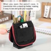 image:imageMr Pen Standing Pencil Case Pouch Sit amp Lay MeshView Design  Black amp Blue Interior Pocket amp 2 Elastic Binder Loops Cute Pencil Case for Girls and BoysBlack with Red Zipper