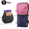 image:imageMr Pen Standing Pencil Case Pouch Sit amp Lay MeshView Design  Black amp Blue Interior Pocket amp 2 Elastic Binder Loops Cute Pencil Case for Girls and BoysBlack  Pink