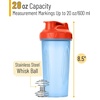 image:imageMr Pen Shaker Bottles for Protein Mixes 28 oz  Leak Proof Shaker Cups with Stainless Steel Wire Whisk Ball for Protein Shakes and Pre WorkoutBlue with Orange Top